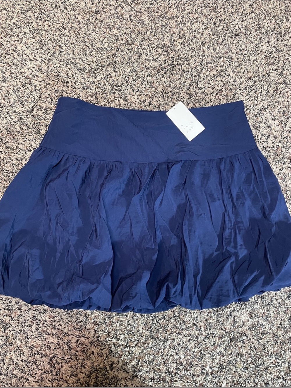 a new day A Line Mini Bubble Skirt Navy Var Sizes NWT